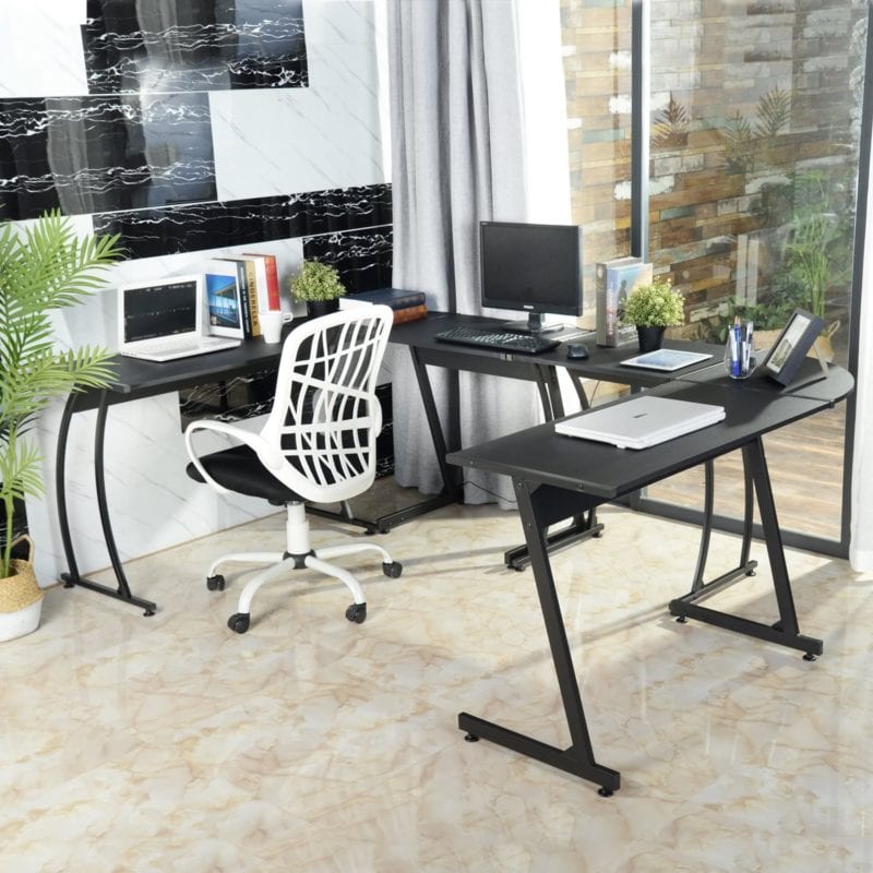 SHW L-Shaped Home Office Wood Corner Desk – Denisa